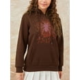 thumbnail image 2 of Women Halloween Hoodie, Long Sleeve Hooded Cobweb Spider Print Pullover Fall Tops with Pocket, 2 of 9