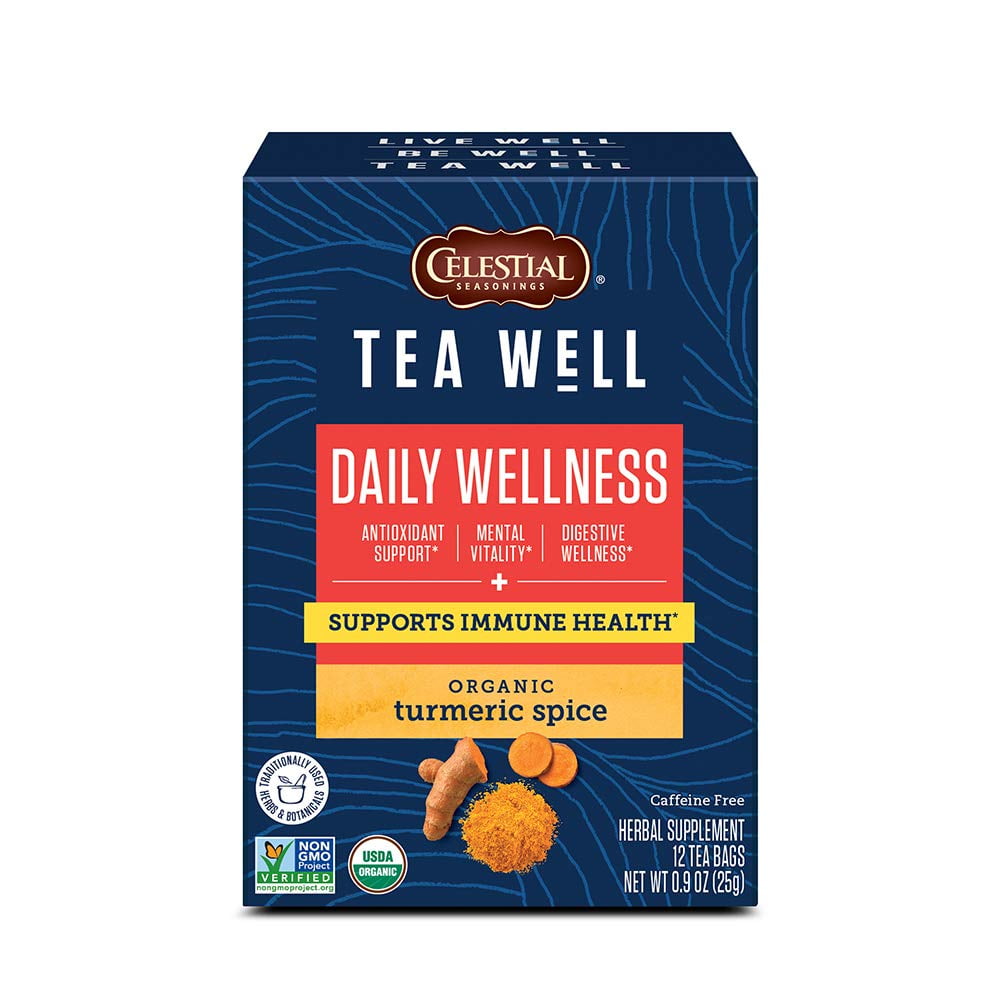 Celestial Seasonings TeaWell Organic Turmeric Spice Daily Wellness Tea, 12 Ct Tea Bags
