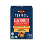 Celestial Seasonings TeaWell Organic Turmeric Spice Daily Wellness Tea Bags, 12 Count