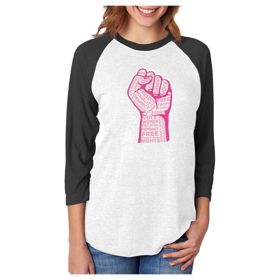 Feminism Shirt Womens Rights Vote 3/4 Women Sleeve Baseball Jersey Shirt XX-Large black/white