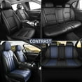thumbnail image 6 of Red Rain Blue and Black Car Seat Covers Leather Seat Covers for Cars  (Q-Blue+Black), 6 of 10