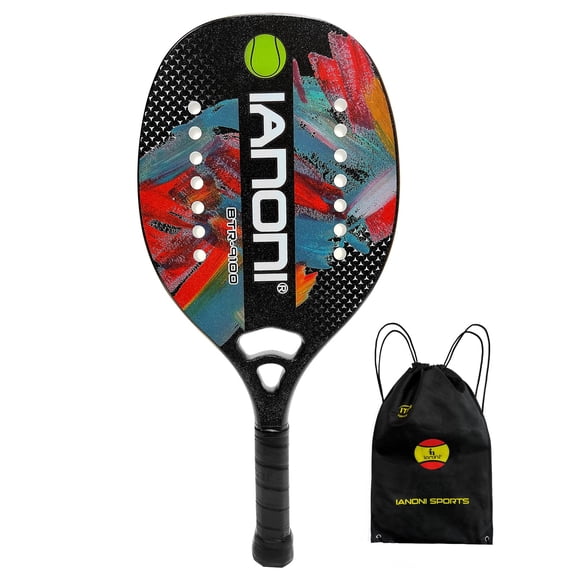 Paleta de tenis de playa WLSRW, espuma EVA de fibra de carbono, 330 g, color negro