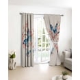 thumbnail image 3 of Vintage Butterfly Blackout Curtains for Bedroom/Living Room, Thermal Insulated Kitchen Curtains, Spring Watercolor Blossom Floral Grommet Darkening Window Treatment Drapes 27.5"x39"x2, 3 of 8