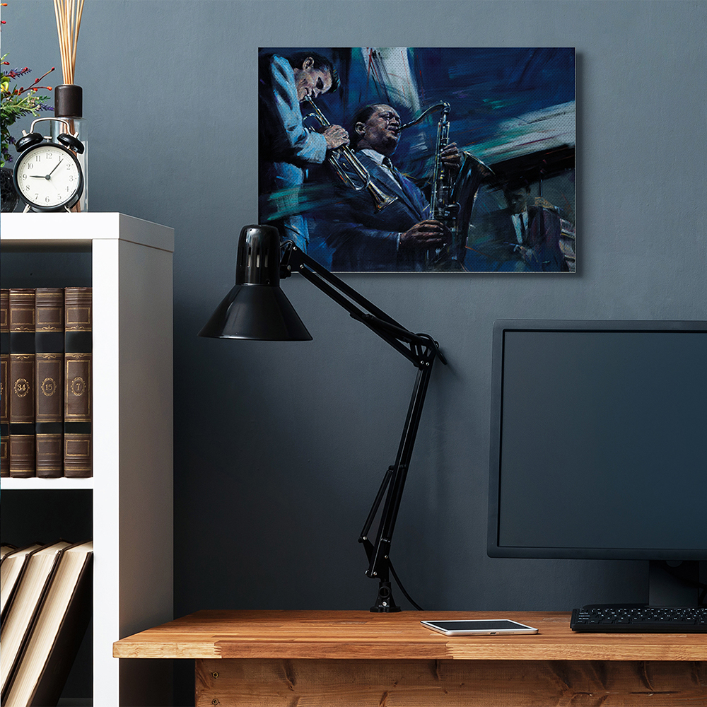 Stupell Industries Abstract Instrumental Musicians Blues Jazz Traditional Canvas Wall Art by Jin G. Kam