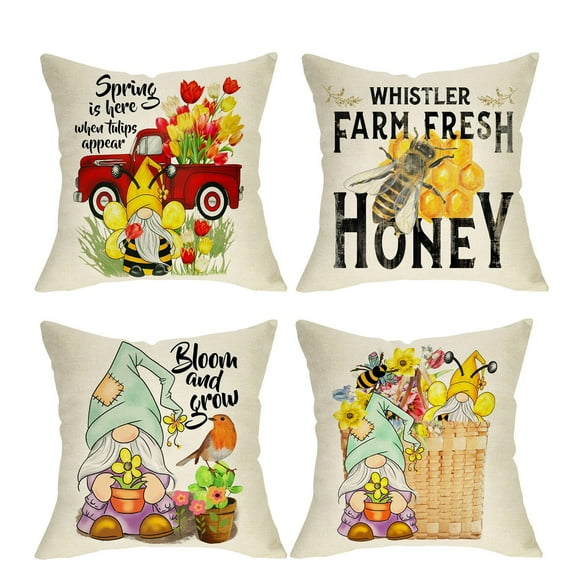 XZNGL Honeybees Decorative Square Cushion Cover Pillow Cases for Sofa Couch Bedroom