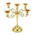 thumbnail image 4 of Candelabros metálicos de 5 brazos, portavelas de hierro, decoración del hogar, 5 colores Oro, 4 of 6