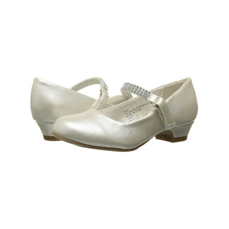 

Dempsey Marie Girls 1 Low Heel Dress Shoe with Rhinestone Strap in Ivory White or Black