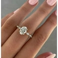 thumbnail image 3 of solitaire jewels 1.5CT Oval Moissanite Hidden Halo Engagement Ring For Women, 18K Yellow Gold, 3 of 6