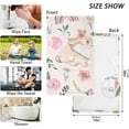 thumbnail image 3 of SKYSONIC Rainbow Rabbit Flower Patterned Hand Towels 2 PCS, Cotton Bath Towel for Drying Face Hands Body ,Absorbent Lightweight Towels for Bathroom Ktichen Travel Gym, 16"x28", 3 of 7