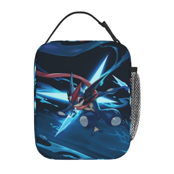 Insulated Meal Box Cooler Tote, Greninja Lunch Bag with Shoulder Strap for Office Outdoor Picnic