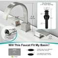 thumbnail image 2 of Widespread 8 Inch Brushed Nickel Bathroom Sink Faucet, Wate  all Nickel Stainless Steel Bathroom Faucet for Sink 3 Hole, Vanity Lavatory Sink Faucets with Drain & Water Hoses, 2 of 7