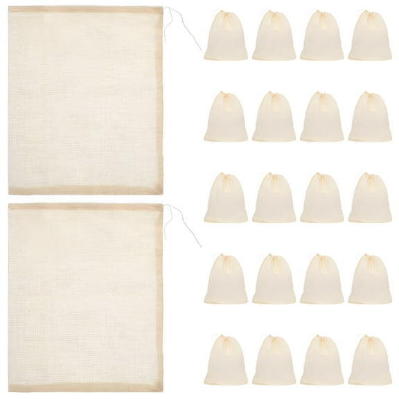 ACDANC 25pcs Cooking Cheesecloth Bags Straining Bags Reusable Drawstring Soup Bags Soup Socks