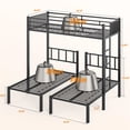 thumbnail image 5 of Aukfa Metal Triple Bunk Bed, Convertible to 3 Twin Bed for Kids Teens, Twin over Twin & Twin, Black, 5 of 10