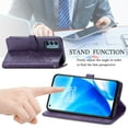 thumbnail image 5 of Feishell Embossed PU Leather Wallet Phone Case for OnePlus Nord N200 5G 6.49 inch,Full Protection Magnetic Clasp Flip Stand Card Slots Shockproof Protective Cover with Hand Strap,Purple, 5 of 10