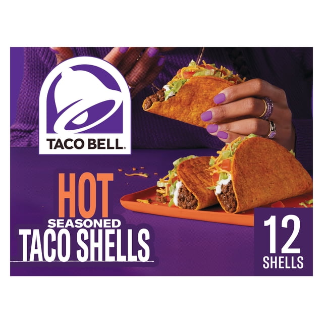 Taco Bell Hot Seasoned Flavor Crunchy Taco Shells, 12 ct, 137 g Box