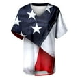 thumbnail image 5 of ibuvkizy Summer Tops for Women 2025!Independence Day Shirts for Women Fashion American Flag Tops Patriotic Crewneck Short Sleeve Print Tees,4th of July Shirt Black L, 5 of 5
