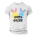thumbnail image 2 of SGFCWSX Men's Short Sleeve T-Shirt, Casual Graphic Print Happy Easter Crewneck Tee for Men White Size L, 2 of 5