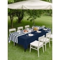 thumbnail image 4 of Outdoor Tablecloth with Umbrella Hole for Patio/Picnic/Party/Camping, Navy Blue Waterproof Table Cloth Rectangle Table Cover Washable, Nautical Coastal Sea Abstract Art (52"x 70"), 4 of 8