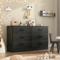 thumbnail image 4 of Meteorleg 6 Drawer Double Dresser,47.3'' Wide Chest of Drawers with Metal Handles,Storage Cabinet for Bedroom,Black, 4 of 10