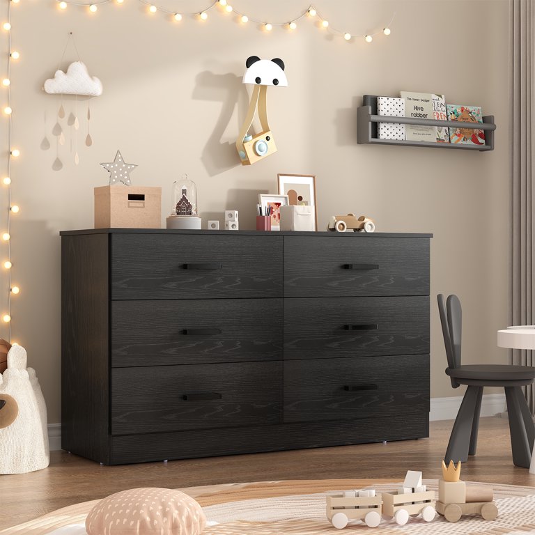 black double dresser Jac in Black/Walnut | Size: Large all these details for better usage FUFU&GAGA Black 8-Drawer 63 in.