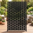 thumbnail image 1 of Decorative Metal Divider – 183x120cm Freestanding Privacy Screen – Rust-Resistant & Modern Geometric – Patio, Balcony, Backyard & Pool – Black, 1 of 6