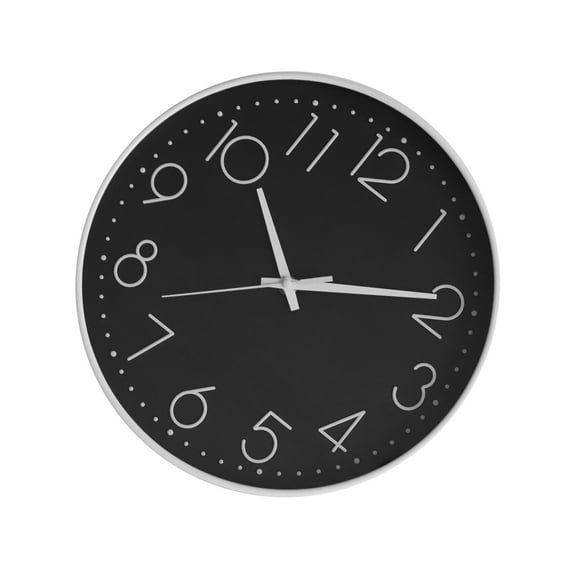 8 Inch Wall Clock Non Ticking Decorative Easy to Read Round Silent Wall Clock for Home Livingroom White Frame Black Bootom