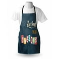 thumbnail image 3 of Motivational Apron Inspirational Being Awesome Quote Different Fonts Vintage Background Happy, Unisex Kitchen Bib Apron with Adjustable Neck for Cooking Baking Gardening, Multicolor, by Ambesonne, 3 of 3