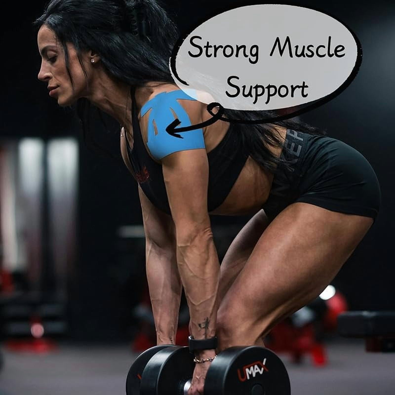 Wrongduck Precut Kinesiology Tape for Shoulder, 10 Pcs Waterproof Elastic Shoulder Support Tape, Breathable Latex-Free Athletic Tape for Stability and Pain Relief