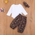 thumbnail image 5 of Leopard Print Children Wear Set, Toddler Girls Long Sleeve Tops + Suspender Trousers + Headband for Spring Fall, 5 of 8
