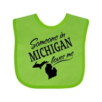 Inktastic Someone in Michigan Loves Me Boys or Girls Baby Bib