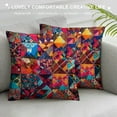 thumbnail image 3 of HENGT  Quilt Throw Pillow Cushion Cover Image Print of a Cultural Tile Pattern from Bali Indonesia Floral and Rich in Color, Double-Side Digital Print Decor,Multicolor, 3 of 5