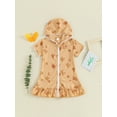 thumbnail image 2 of Kids Toddler Little Girl Swim Cover Up Towel Terry Swimsuit Wraps Zip Up Bathing Suit Robe Pool Beach Coverups Dress, 2 of 7