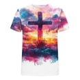 thumbnail image 5 of Zylanna Mens & Big Mens Fashion T-Shirts, Crew Neck Short Sleeve Daily Cross 3D Print Funny Graphic Tees Tops Red, 5 of 5