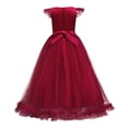 thumbnail image 2 of Vestido IBTOM CASTLE Flower Girls para dama de honor, color granate, 11-12 años, 2 of 5