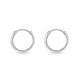 thumbnail image 3 of Tilo Jewelry Solid 925 Sterling Silver Shiny Round Plain Huggie Hoop Earrings | 15mm Small | Dainty Everyday Earrings for Women, Men, Unisex, 3 of 6