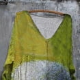 thumbnail image 4 of Vestido HUOGUO Vintage Floral Manga 3/4 para mujer, talla grande, 4 of 5