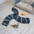 thumbnail image 3 of Túnel para gatos, juguete interactivo plegable de 3 vías con forma de laberinto para animales pequeños, conejos, gatitos, cachorros, hurones y cobayas (3 carriles)., 3 of 5