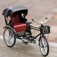 thumbnail image 2 of Historical Accuracy Metal Jinrikisha Collectible Toy Vintage Rickshaw Tricycle, 2 of 5