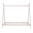 thumbnail image 5 of Gewnee Twin Size Metal Tent Bed Floor House Bed with with x-Shaped Frame for Kids,Pink, 5 of 8