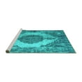 thumbnail image 2 of Ahgly Company Machine Washable Indoor Rectangle Abstract Turquoise Blue Contemporary Area Rugs, 6' x 9', 2 of 4