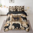 thumbnail image 2 of Castle Fairy Safari Deer Bear Twin Bedding Sets 7-Piece for Kids Teenagers Adults,Rustic Vintage Cabin Bedding Comforter Set Microfiber,Woodland Wildlife Breathable Sheet Sets,Breathable Home Decor, 2 of 8