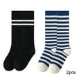 thumbnail image 2 of Godderr Toddler Baby Knee High Socks for Kids Girls Cotton Stripes Thigh High Socks Spring Autumn Stripes Socks for 3 Pairs 3-8Y, 2 of 5