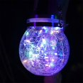 thumbnail image 3 of Bola de luz solar colgante de cristal roto agrietado para decoración de jardín, patio y césped en cuatro colores, 3 of 5