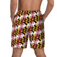 thumbnail image 2 of Mens Maryland Flag 2 in 1 Quick Dry Swim Trunks with Compression Liner Beach Shorts, 2 of 6