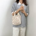 thumbnail image 2 of Sac à Main Simple en Toile pour Femme, Floral, pour Magasinage, Sac Seau à Lunch (2 Rouge Bleu), 2 of 3