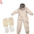 thumbnail image 3 of Traje de apicultura beige con capucha y guantes desmontables, talla grande, fabricado en poliéster para máxima protección, 2XL, 3 of 5