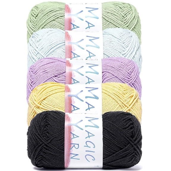 NORVIAN 5 Skeins 100%Cotton Yarn, Highly Absorbent, #2 Fine(Sport)Weight, 50g (1.76oz),160m (175yds)