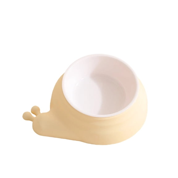 Slanted Pet Feeding Bowl for Cats and Small Dogs Plastic Neck Protection Food Dish Tilted Design for Easy Eating Non-Slip Base Prevent Messy Spills