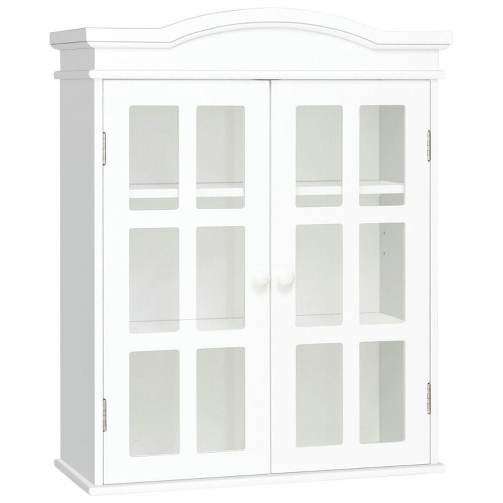 Finihen Bathroom Wall Cabinet, Wall Mounted Bathroom Cabinet, Medicine Cabinet, Wall-Mount Bathroom Double Doors Shelved Storage Cabinet, for Bathroom, White Finihen Bathroom Wall Cabinet, Wall Mounted Bathroom Cabinet, Medicine Cabinet, Wall-Mount Bathroom Double Doors Shelved Storage Cabinet, for Bathroom, White