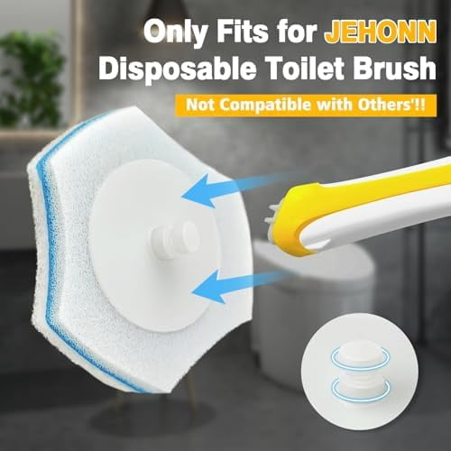 Disposable Toilet Brush with 40PCS Wand Cleaner Refills, Wall Mounted Toilet Bowl Brush Holder Set, Bathroom Cleaning System for Sink Bathtub Wash Basin (Yellow)